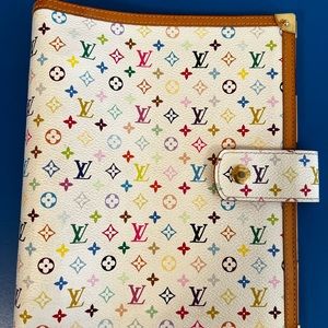 Louis Vuitton Blanc Multicolor Agenda Notebook Cover GM